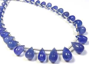 Grenat bleu de haute qualité traité thermiquement perles de larme polies pléochroïques 9.5 ''brin 6-10mm perles de grenat africain naturel lisse - Product Image 6