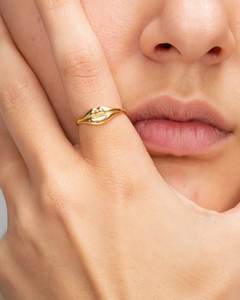 Anillo bohemio de plata 925 con forma de labio, anillo extravagante para niñas con anillo de boca chapado en oro para regalos de mujer - Product Image 1