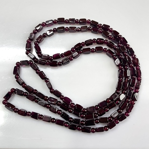 Vintage Handmade Natural Garnet Beaded Necklace with Lobster Clasp <b>Red</b> <b>Beads</b> Wholesale ASP GEMS LT-236(c) - Product Image 4