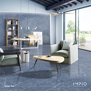 Fabricante y exportador indio de porcelana pulida de calidad italiana, azulejos esmaltados para suelos y paredes, diseños de color azul de - Product Image 3