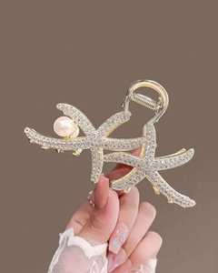 Gold Designer <b>Clips</b> Wholesale Ladies <b>Barrette</b> Resin Hair Claw Pins Decorative Art Deco Accessory Simple Large - Product Image 5