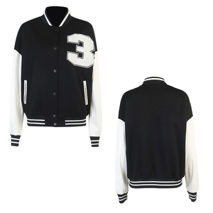 Veste de baseball à manches longues pour femmes de haute qualité Logo personnalisé imprimé peau de mouton vierge hiver bouton de taille XL - Product Image 6