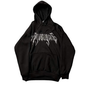 Ensemble de survêtement vintage surdimensionné délavé pour homme, sweat à capuche avec strass, survêtement 100% coton molletonné, streetwear - Product Image 5