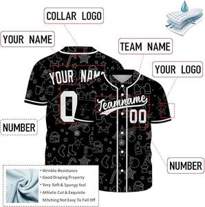 ชุดเบสบอลระบายอากาศได้ดีชุดทีมเบสบอลดีไซน์คริสต์มาส - Product Image 4