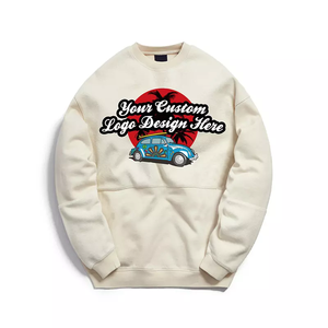 2022 hiver nouvelle mode hommes français sweat à col rond Logo personnalisé brodé 100% coton solide motif uni teint numérique - Product Image 3