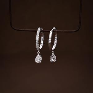 Boucles d'oreilles en diamant de laboratoire de style antique en forme de poire avec boucles d'oreilles en or 14 carats avec pendentif en diamant en forme de poire Bijoux à bas prix - Product Image 5