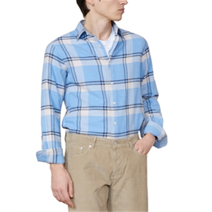 Camicia Casual da Uomo Officine Generale Giacomo, Beige, in Twill, Maniche Lunghe, 100% Cotone, Chiusura con Bottoni, Traspirante, Taglie S e XL - Product Image 1