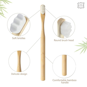 Cepillo de dientes de madera biodegradable supersuave para uso doméstico para adultos, cerdas suaves de carbón de bambú Natural, respetuoso con el medio ambiente sostenible - Product Image 4