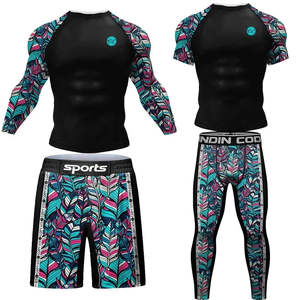 Conjunto de Compresión Rash Guard para Hombre, Transpirable, UPF50+, Secado Rápido, Spandex/Nailon 220g, Camiseta de Boxeo, Jiu Jitsu, Fitness + Leggings Ajustados - Product Image 6