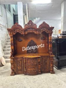 Exquisito Templo Dorado tallado a mano para villas de lujo, templo divino tallado a mano doble para el hogar, templo de madera de teca tallada pesada Reino Unido - Product Image 5