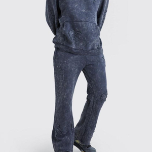 Chándal lavado con ácido de buena calidad 100% algodón ligero de secado rápido logotipo personalizado impresión Streetwear estilo ecológico invierno - Product Image 6