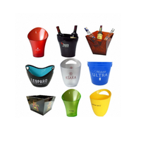 Refroidisseur de boissons personnalisé pour fêtes, bac à glace en plastique acrylique, adapté au vin, au champagne, à la bière, aux sodas ou aux boissons gazeuses, réutilisable