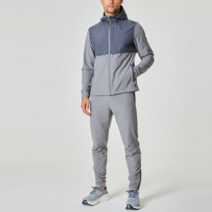 Veste coupe-vent décontractée à fermeture éclair avant, 2 couleurs, sur mesure OEM, imperméable, pour la randonnée en plein air, vente en gros pour hommes - Product Image 3