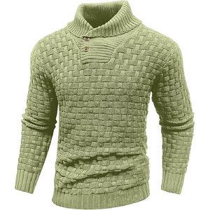 Haute qualité hommes à manches longues hiver chaud tricots haut anti-rides caractéristique polyester pull - Product Image 6