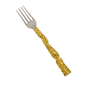 Premium Quality Luxury Crushed Design Gold Handle Metal <b>Fork</b> for Wedding from Indian Export - Product Image 4