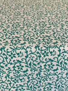 ดอกไม้พิมพ์มือทําสีเขียวขายส่งราคาต่ําอัตราผ้าปูที่นอนพร้อมปลอกหมอนครอบคลุมผ้าปูที่นอนพิมพ์อินเดีย Boho - Product Image 3