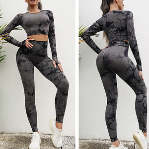 4 Uds. Conjuntos de Fitness para gimnasio, ropa de entrenamiento para mujer, Sujetador deportivo para Fitness, mallas de cintura alta, ropa deportiva - Product Image 4