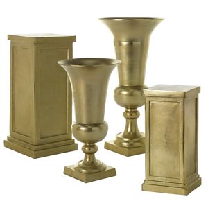 <b>Set</b> of 2 Antique Bronzed Metal Brass Urn <b>Vase</b> High Quality Metal Urn <b>Vase</b> for Garden Decoration New Table <b>Vase</b> - Product Image 6