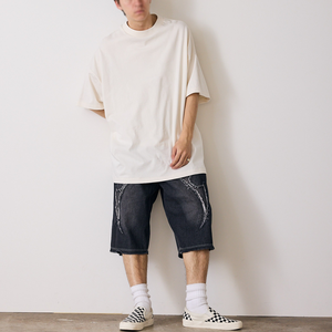 เสื้อยืดลายเซิร์ฟชายหาดกีฬาลำลองจากเสื้อยืดกราฟิกแนววินเทจสีทึบทำจากผ้าฝ้ายจีนขายส่งโลโก้ได้ตามต้องการ - Product Image 2