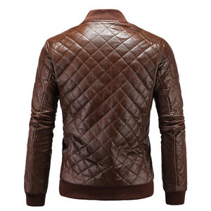 Veste de moto en cuir véritable pour homme, col montant, prix de gros, nouvelle collection, vente chaude - Product Image 2