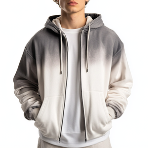 Bon tissu personnalisé surdimensionné lavé à l'acide en détresse Hoodies hommes déchiré surdimensionné vintage sweats à capuche en gros poids lourd - Product Image 6