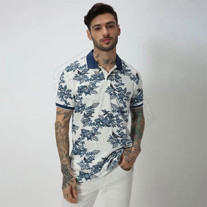 Polo personalizado de verano para hombre, de talla grande, con hombros descubiertos, grueso, de gran tamaño, 100% algodón, con patrón térmico sólido de punto - Product Image 1