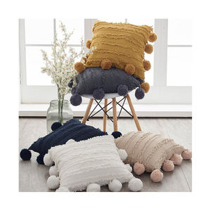 Buti Decorativo Biancheria di Cotone di Entrambi I Lati Della Boemia Boho Etnico Nappa Solido Pianura Cuscino Per Divano - Product Image 1