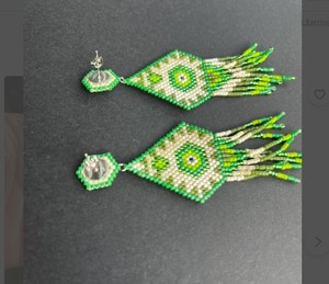 Pendientes de Alta Calidad Estilo Boho, con Flecos y Cuentas Miyuki, Pendientes Verdes de Verano, Pendientes Colgantes - Product Image 2