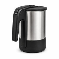 Bouilloire électrique de voyage en acier inoxydable de 1,0 L, sans fil et avec cordon, à température réglable, certifiée CE GS RoHS CB ETL, vente en gros