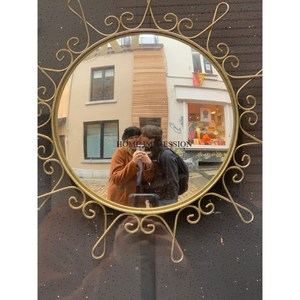 Anillo de diseño de metal chapado en oro, espejo de decoración de pared de hierro, Juego de 3 tamaños diferentes, nuevo espejo de pared decorativo elegante para cafetería y Resort - Product Image 5