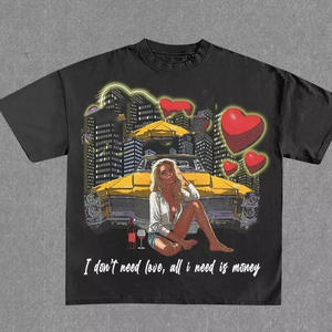 Camiseta de calle personalizada DTG de alta calidad, camiseta de peso pesado recortada con gráfico de algodón de gran tamaño con lavado ácido - Product Image 3