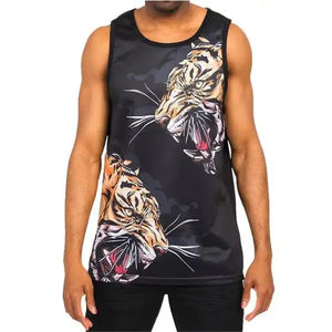 Camiseta sin mangas para correr sin costuras con impresión por sublimación personalizada al por mayor - Product Image 1