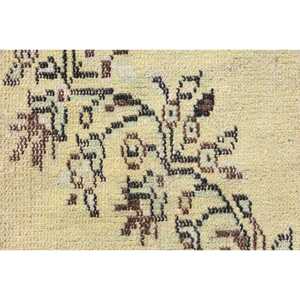 Alfombra Turca, Alfombra Vintage de 3x9.6 pies, Alfombra de Lana con Estampado Animal Marrón y Amarillo - Product Image 5