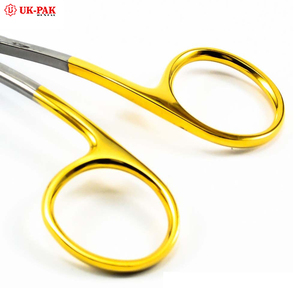 虹膜手术剪刀钢和不锈钢直弯曲牙龈解剖剪刀金属材料 - Product Image 5