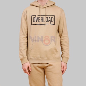 Survêtements à capuche imprimés coupe régulière pour hommes 100% coton avec fermeture à cordon évasée 2 en 1 - Product Image 4
