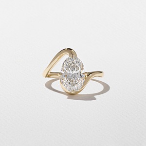 Conjunto de anillo de compromiso de férula ovalada de alta calidad Moissanite 14K oro boda joyería laboratorio cultivado diamante a granel proveedor exportación - Product Image 6