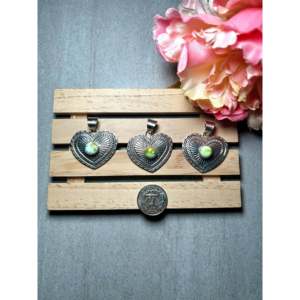 Jereme Delgarito Handmade Pendant Rose Gold Bezel Setting with Sterling <b>Silver</b> & Palomino Inlaid with Jade <b>Charm</b> Religious Style - Product Image 2