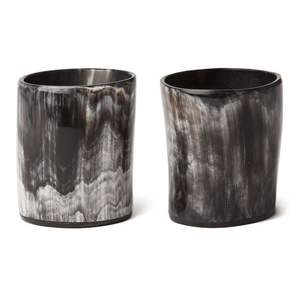 Vente en gros de verre en corne naturelle sculptée à la main personnalisée pour vin bière eau maison restaurant hôtel inspiré de l'Inde - Product Image 3