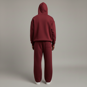 Survêtement d'hiver décontracté en molleton épais coupe régulière pour homme, personnalisable en polyester/coton, style streetwear, avec sweat à capuche et pantalon de jogging - Product Image 6