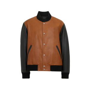 Veste universitaire en mouton pour hommes, tenue de rue universitaire professionnelle décontractée personnalisée, quantité minimale de commande bas, prix de gros, blousons aviateur en cuir - Product Image 1