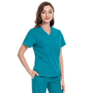 Set blu Royal Set di Scrub con coulisse Unisex abbigliamento <span class=keywords><strong>da</strong></span> lavoro per il personale infermieristico camicia e pantaloni <span class=keywords><strong>da</strong></span> uomo - Product Image 5