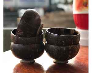 Tazón de cáscara de coco hecho a mano de Vietnam con acabado natural y apariencia decorativa adecuado para la decoración del hogar 99GD - Product Image 2