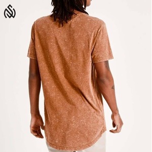 Camiseta Vintage lisa con lavado ácido para hombre, ropa de verano de gran tamaño con hombros caídos, camisas transpirables de alta calidad en stock a granel 2025 - Product Image 2