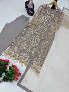 Indian Designer Women's Bollywood Special Collection Heavy Diamond Work Embroidery Sequence Heavy Soft <b>Net</b> <b>Fabric</b> for Party - Product Image 5