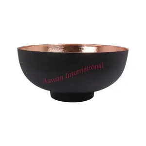 Globally Supplier Highest Quality Black Powder Coated Metal Round Fragrance Jar Two Toned Finished Metal Candle