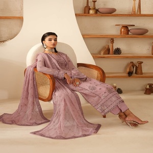 Ramsha Vol BB-1 Sari filles robes de mariée en mousseline de soie Collection robes de soirée pakistanaises pour les femmes Festival porte 3 pièces indien - Product Image 3