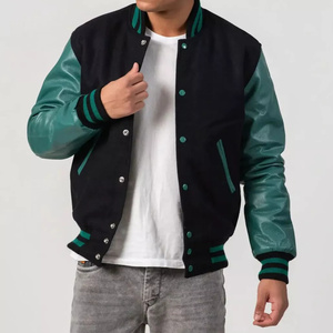 Vente en gros tendance Vestes pour hommes Veste d'hiver en cuir véritable élégante Veste universitaire en laine OEM au design personnalisé pour hommes - Product Image 1