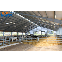 Faible coût préfabriqué préfabriqué volaille mouton vache ferme laitière chèvre maison étable grange grand bâtiment de stockage hangar Structure entrepôt