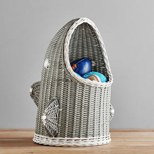 Children room decoration trendy animal shaped baskets natural <b>rattan</b> <b>storage</b> hamper bin - Product Image 1