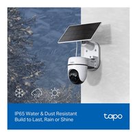 Kit de Cámara de Vigilancia Solar con Giro e Inclinación TC90, Batería Recargable, Resolución 2304x1296, IP65 Impermeable, Sensor de Movimiento, Soporte de Pared